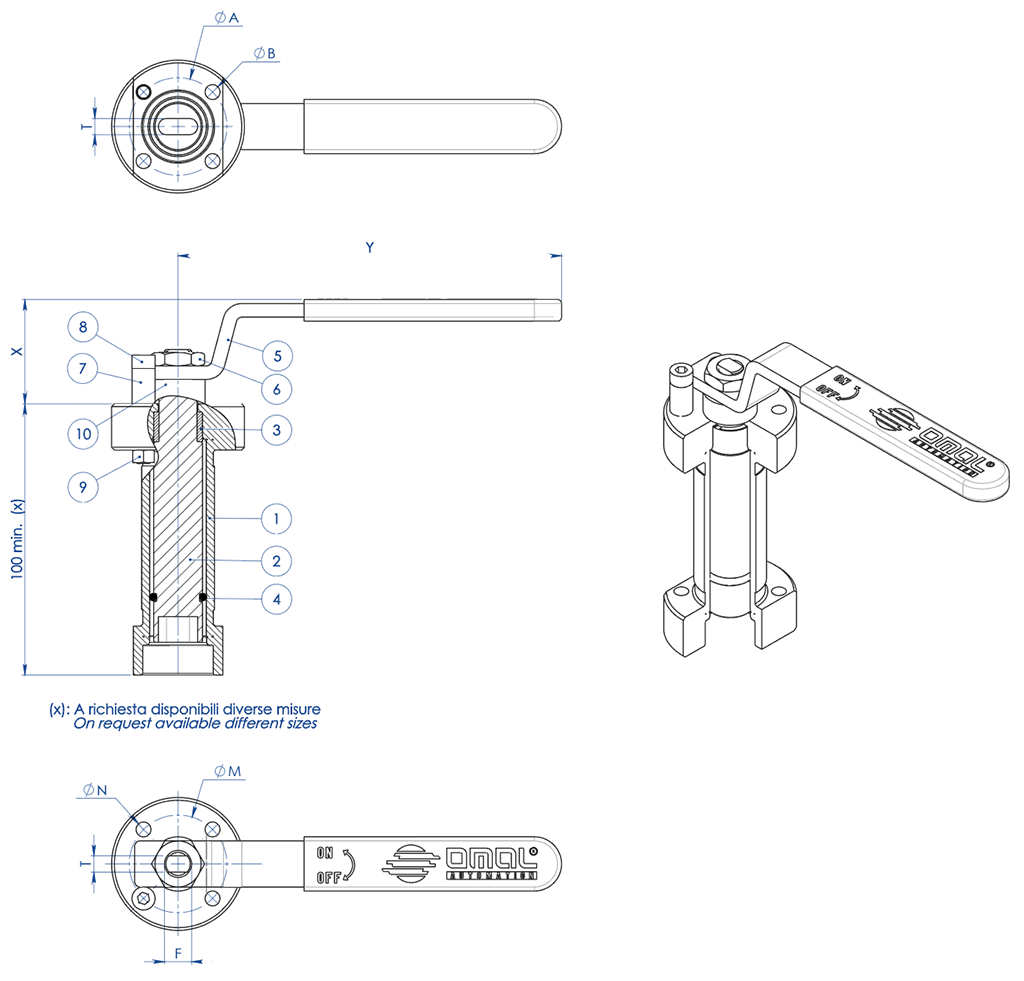 THOR分体式不锈钢铸造球阀 ANSI 150-300 - 附件 - 手柄专用焊接外杆延长套